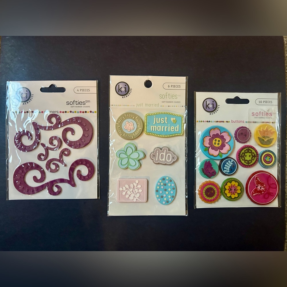K&I Memories Softies Dimensional Craft Embellishments 3D Stickers, 3 Sets